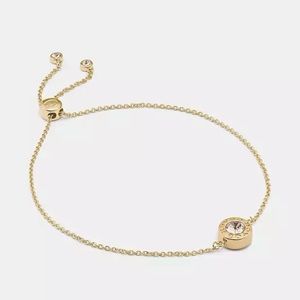 Coach Gold Bracelet with Crystal Charm